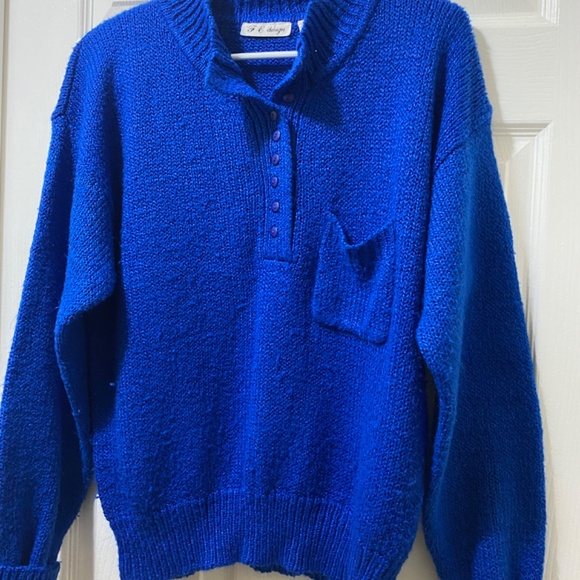 Vintage FE Design Size XL Women’s Blue Cardigan - Picture 7 of 7